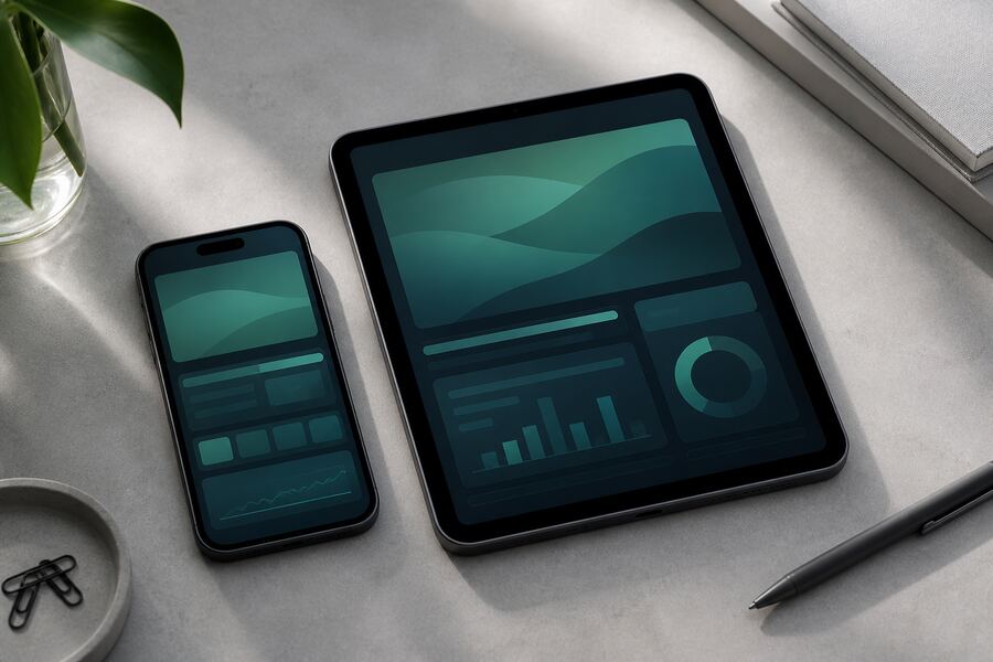 Smartfon i tablet z abstrakcyjnym interfejsem narzędzi gamingowych